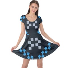 Abstract Pattern Geometric Backgrounds   Cap Sleeve Dress by Eskimos