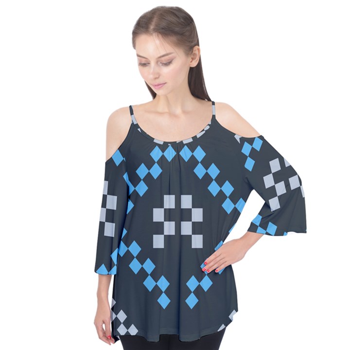 Abstract pattern geometric backgrounds   Flutter Sleeve Tee 