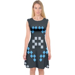 Abstract Pattern Geometric Backgrounds   Capsleeve Midi Dress by Eskimos