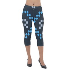 Abstract Pattern Geometric Backgrounds   Lightweight Velour Capri Leggings  by Eskimos