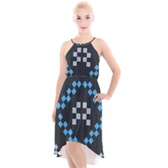 Abstract Pattern Geometric Backgrounds   High-low Halter Chiffon Dress  by Eskimos