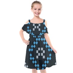 Abstract Pattern Geometric Backgrounds   Kids  Cut Out Shoulders Chiffon Dress by Eskimos