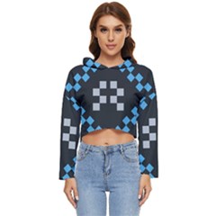 Abstract Pattern Geometric Backgrounds   Women s Lightweight Cropped Hoodie by Eskimos