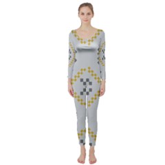 Abstract Pattern Geometric Backgrounds   Long Sleeve Catsuit by Eskimos