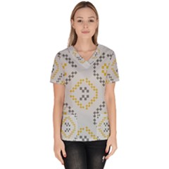 Abstract Pattern Geometric Backgrounds   Women s V-neck Scrub Top by Eskimos