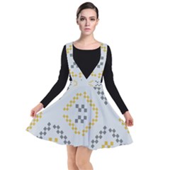 Abstract Pattern Geometric Backgrounds   Plunge Pinafore Dress by Eskimos