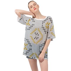 Abstract Pattern Geometric Backgrounds   Oversized Chiffon Top by Eskimos