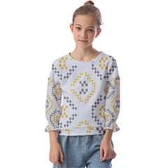 Abstract Pattern Geometric Backgrounds   Kids  Cuff Sleeve Top