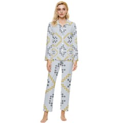 Abstract Pattern Geometric Backgrounds   Womens  Long Sleeve Velvet Pocket Pajamas Set by Eskimos