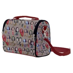 Doodle Faces Satchel Shoulder Bag by Busymockingbird