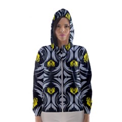 Folk Flowers Print Floral Pattern Ethnic Art Women s Hooded Windbreaker by Eskimos