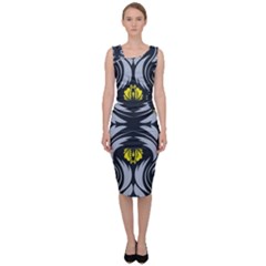 Folk Flowers Print Floral Pattern Ethnic Art Sleeveless Pencil Dress by Eskimos