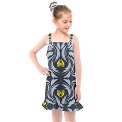 Folk Flowers Print Floral Pattern Ethnic Art Kids  Overall Dress by Eskimos