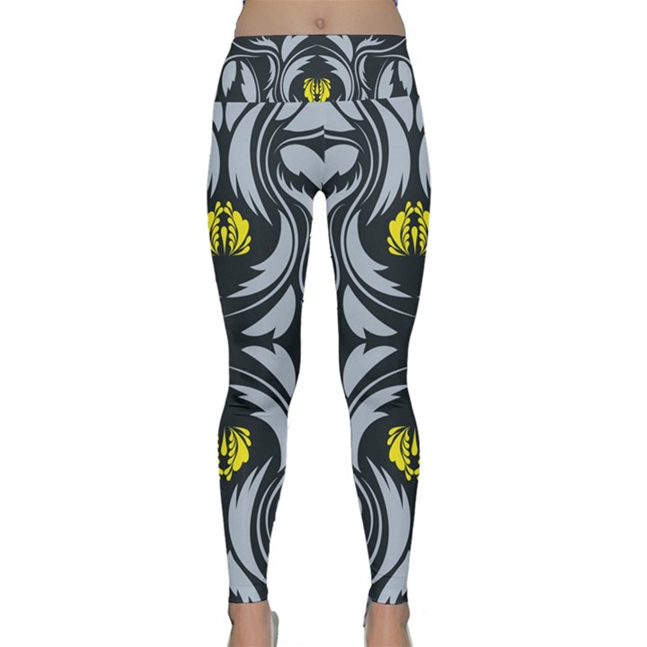 Folk flowers print Floral pattern Ethnic art Lightweight Velour Classic Yoga Leggings