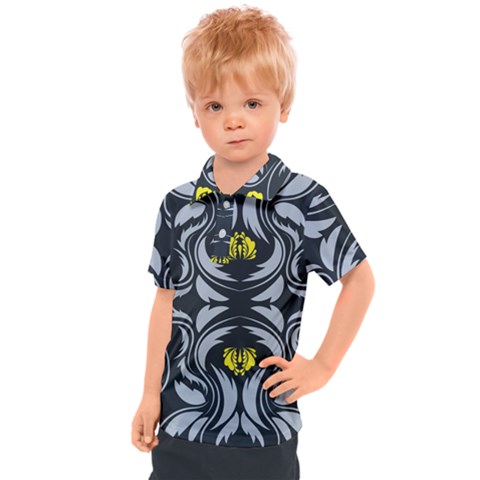 Folk Flowers Print Floral Pattern Ethnic Art Kids  Polo Tee by Eskimos