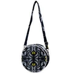 Folk Flowers Print Floral Pattern Ethnic Art Crossbody Circle Bag by Eskimos