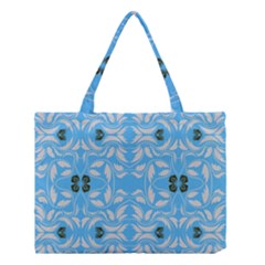 Folk Flowers Print Floral Pattern Ethnic Art Medium Tote Bag by Eskimos