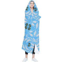 Folk Flowers Print Floral Pattern Ethnic Art Wearable Blanket