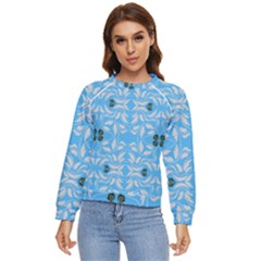 Folk Flowers Print Floral Pattern Ethnic Art Women s Long Sleeve Raglan Tee