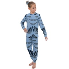 Folk Flowers Print Floral Pattern Ethnic Art Kids  Long Sleeve Set  by Eskimos