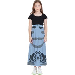 Folk Flowers Print Floral Pattern Ethnic Art Kids  Flared Maxi Skirt by Eskimos