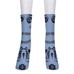 Folk Flowers Print Floral Pattern Ethnic Art Crew Socks by Eskimos