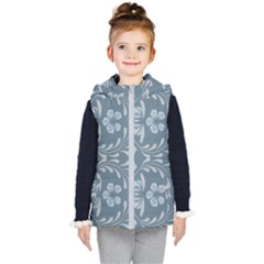 Folk Flowers Print Floral Pattern Ethnic Art Kids  Hooded Puffer Vest