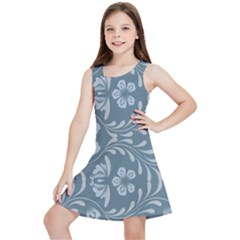 Folk Flowers Print Floral Pattern Ethnic Art Kids  Lightweight Sleeveless Dress by Eskimos