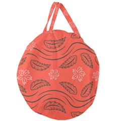 Folk Flowers Print Floral Pattern Ethnic Art Giant Round Zipper Tote by Eskimos