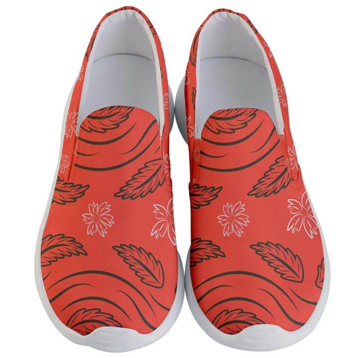 Folk flowers print Floral pattern Ethnic art Men s Lightweight Slip Ons