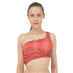 Folk Flowers Print Floral Pattern Ethnic Art Spliced Up Bikini Top  by Eskimos