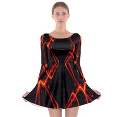 Officially Sexy Orange & Black Long Sleeve Skater Dress by OfficiallySexy