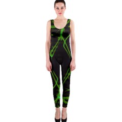 Officially Sexy Green & Black Laser One Piece Catsuit by OfficiallySexy