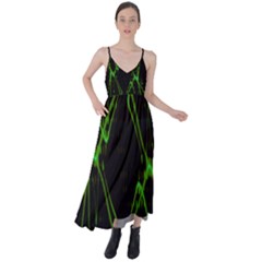 Officially Sexy Green & Black Laser Tie Back Maxi Dress by OfficiallySexy