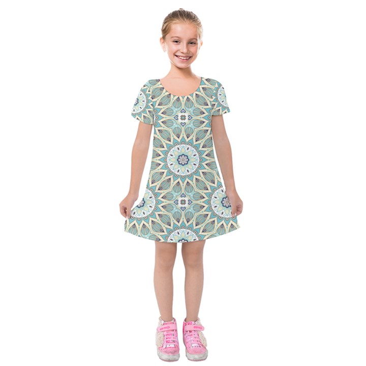 Mandala  Kids  Short Sleeve Velvet Dress