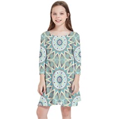 Mandala  Kids  Quarter Sleeve Skater Dress by zappwaits