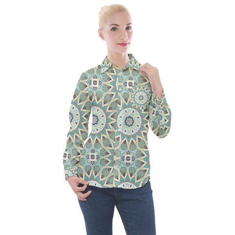 Mandala  Women s Long Sleeve Pocket Shirt by zappwaits