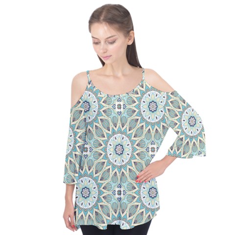 Mandala  Flutter Sleeve Tee  by zappwaits