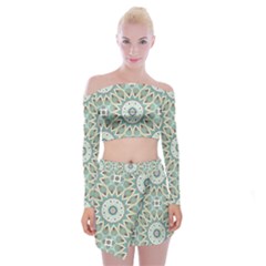 Mandala  Off Shoulder Top With Mini Skirt Set by zappwaits