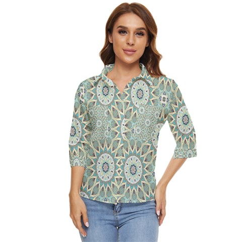 Mandala  Women s Quarter Sleeve Pocket Shirt by zappwaits