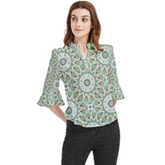 Mandala  Loose Horn Sleeve Chiffon Blouse