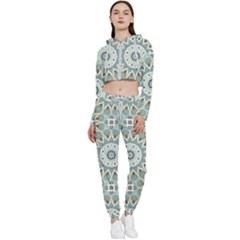 Mandala  Cropped Zip Up Lounge Set