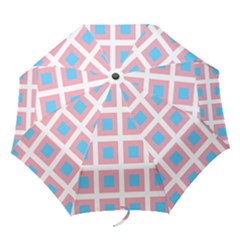 Trans Flag Squared Plaid Folding Umbrellas by WetdryvacsLair