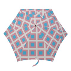 Trans Flag Squared Plaid Mini Folding Umbrellas by WetdryvacsLair