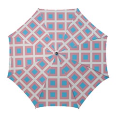 Trans Flag Squared Plaid Golf Umbrellas by WetdryvacsLair