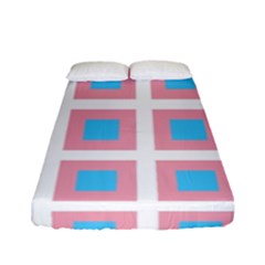 Trans Flag Squared Plaid Fitted Sheet (full/ Double Size) by WetdryvacsLair