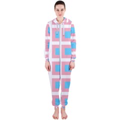 Trans Flag Squared Plaid Hooded Jumpsuit (ladies) by WetdryvacsLair