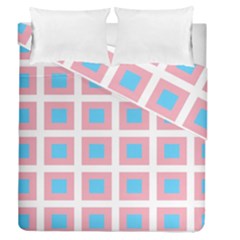 Trans Flag Squared Plaid Duvet Cover Double Side (queen Size)