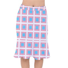 Trans Flag Squared Plaid Short Mermaid Skirt by WetdryvacsLair