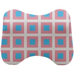 Trans Flag Squared Plaid Head Support Cushion by WetdryvacsLair